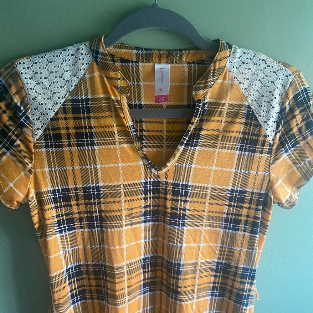 Yellow plaid dress